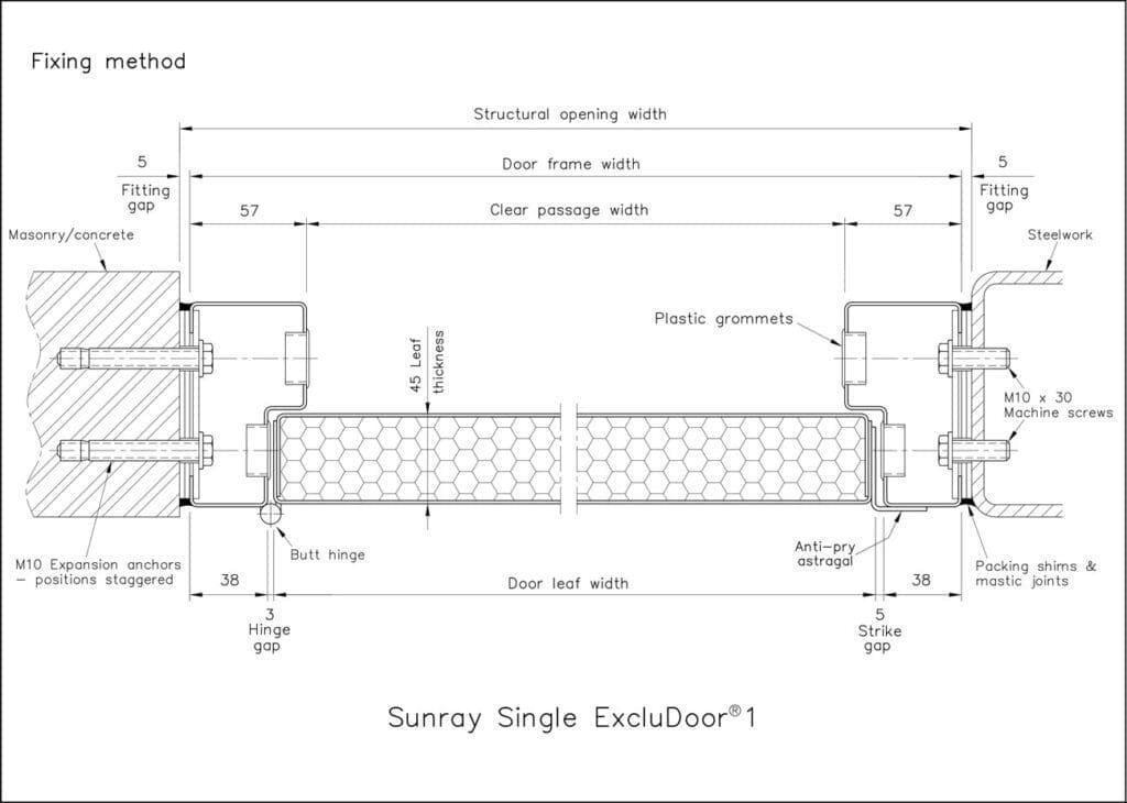 Horizontal Section Single ExcluDoor 1