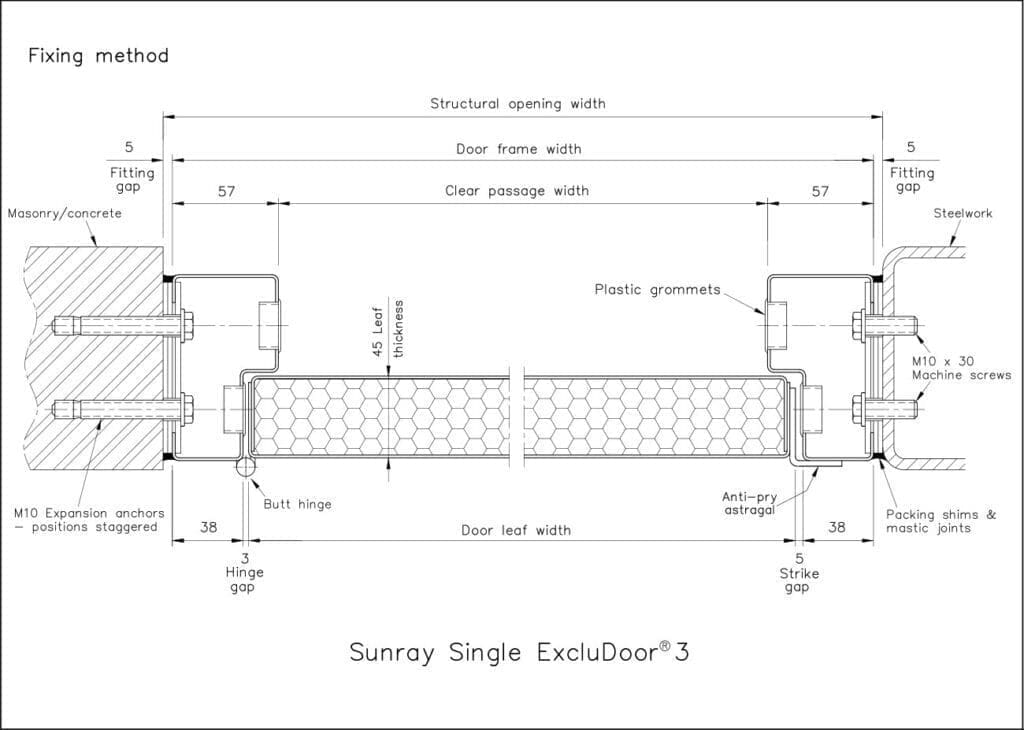 Horizontal Section Single ExcluDoor 3